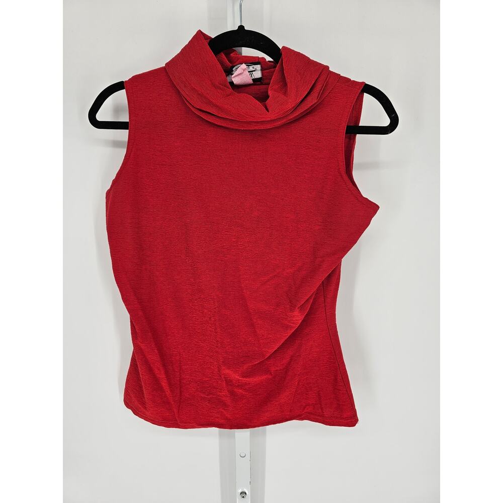 ACW Design Women's Red Cowl-Neck Sleeveless Blouse Size L